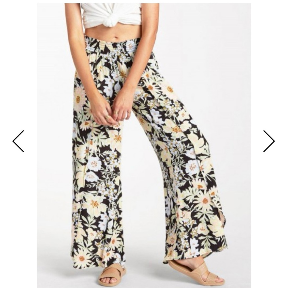 Billabong Wandering soul black  floral wide leg pants